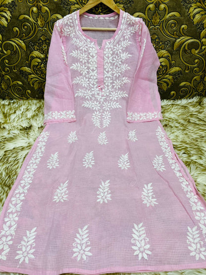 Kota Doriya Heavy Ghasspatti Work Kurti