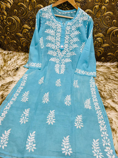 Kota Doriya Heavy Ghasspatti Work Kurti