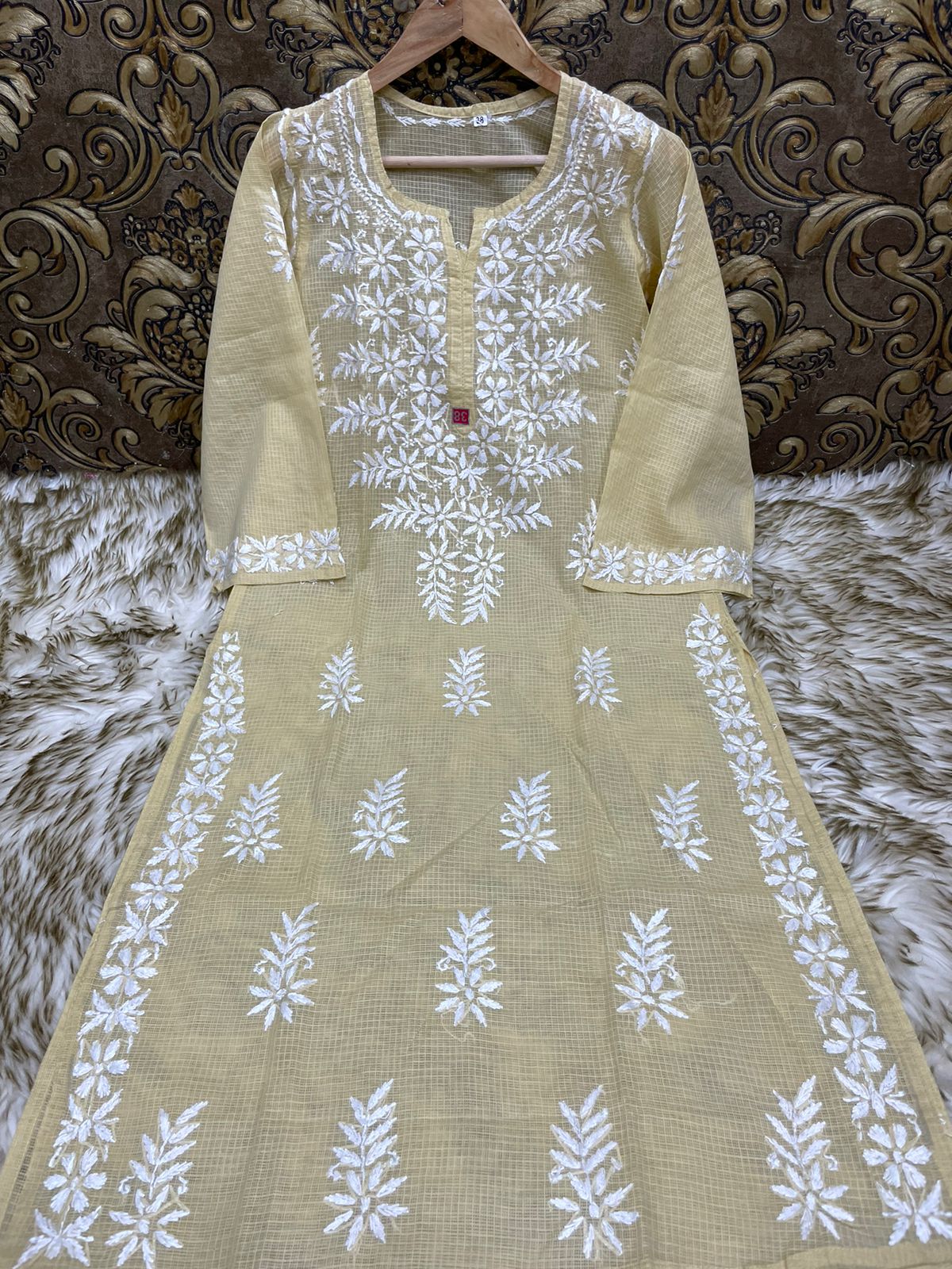 Kota Doriya Heavy Ghasspatti Work Kurti