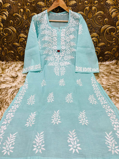 Kota Doriya Heavy Ghasspatti Work Kurti