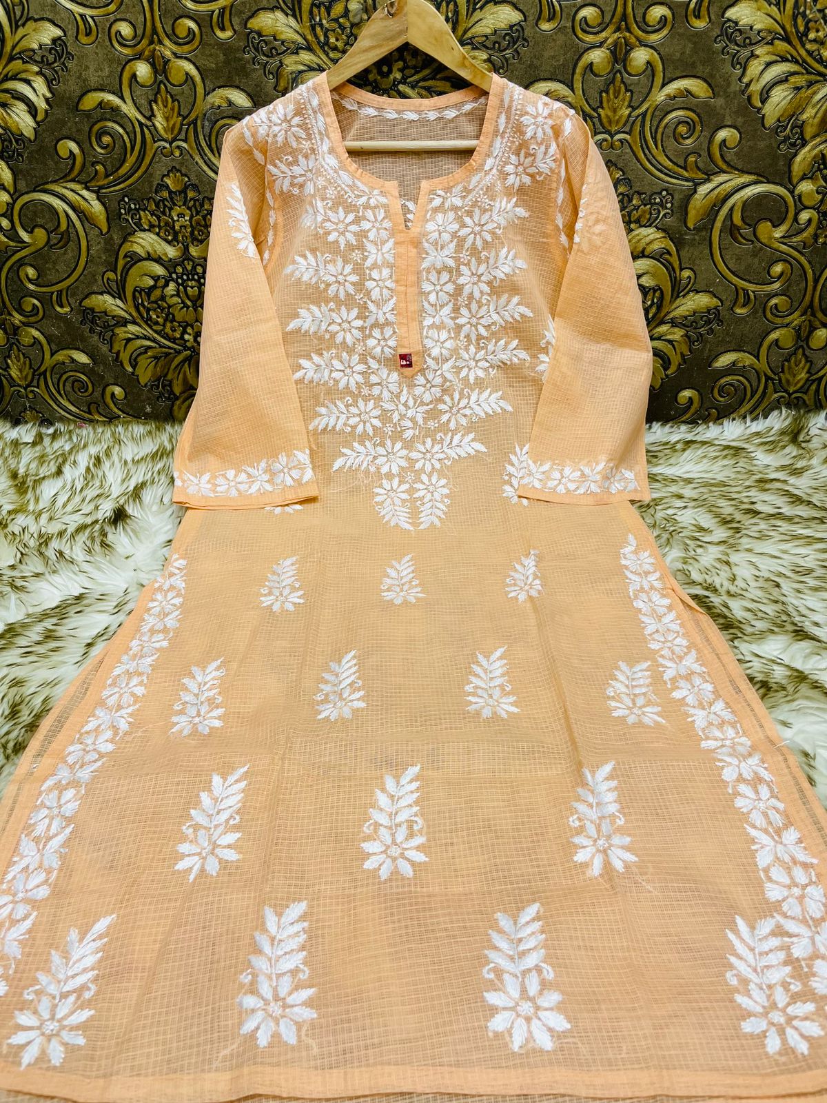 Kota Doriya Heavy Ghasspatti Work Kurti