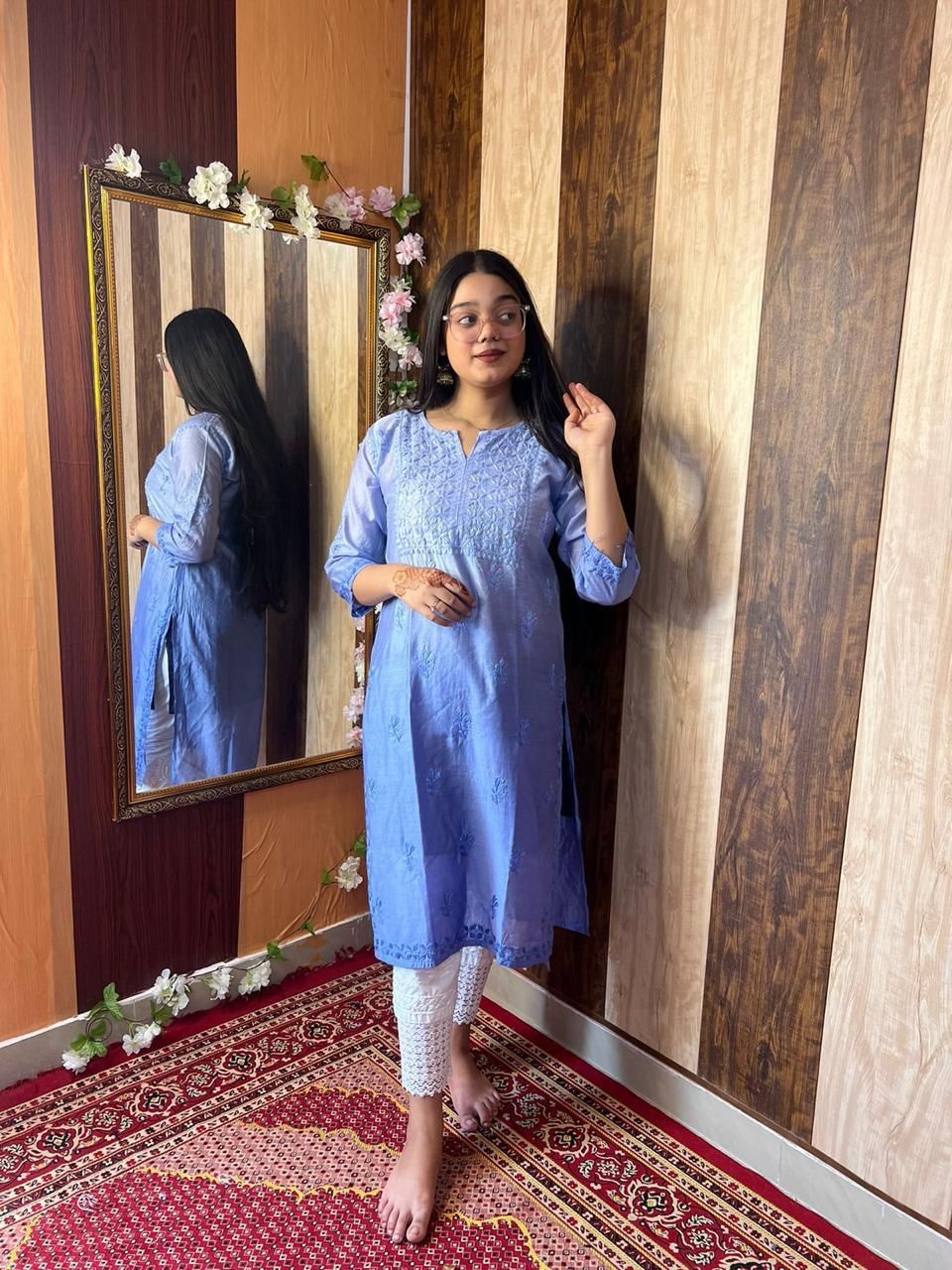 Chanderi Kurti With Pant