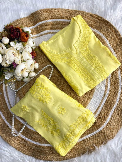 mul chanderi Kurti Plazzo set