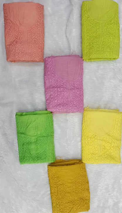 Mul Chanderi kurti Dupatta sets