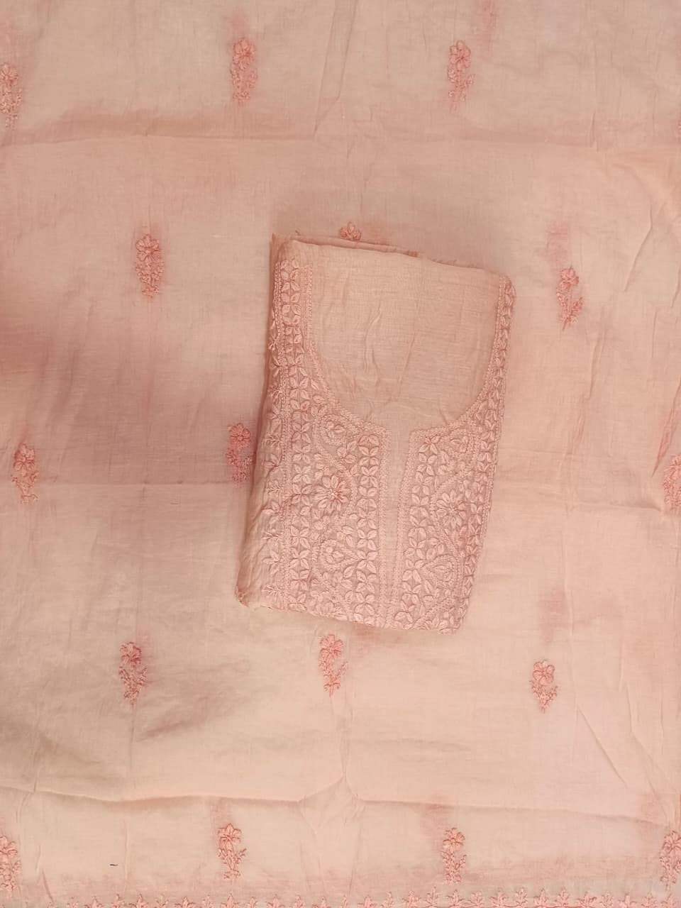 Mul Chanderi kurti Dupatta sets