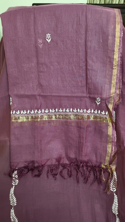 Mul Chanderi designer neck set