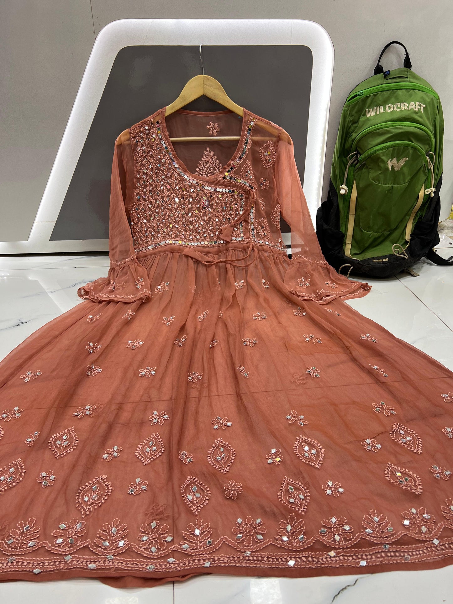 Angarkha Doori Gown with mirror
