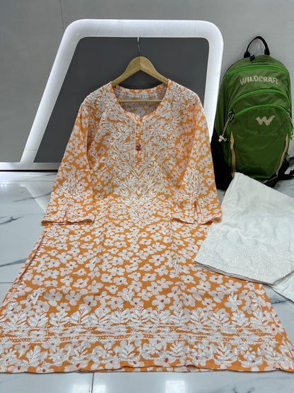 Printed mulmul plazzo set