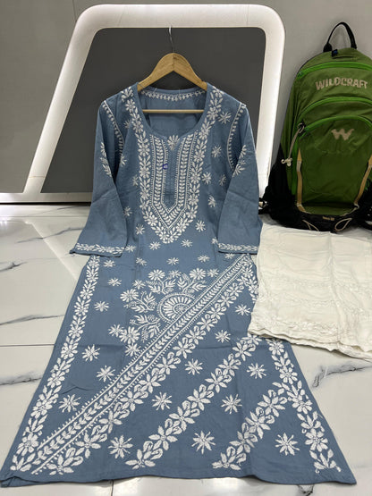Rayon kurti side panel set