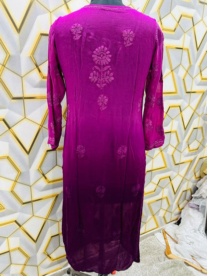 Viscose gala botti kurta with 3D work