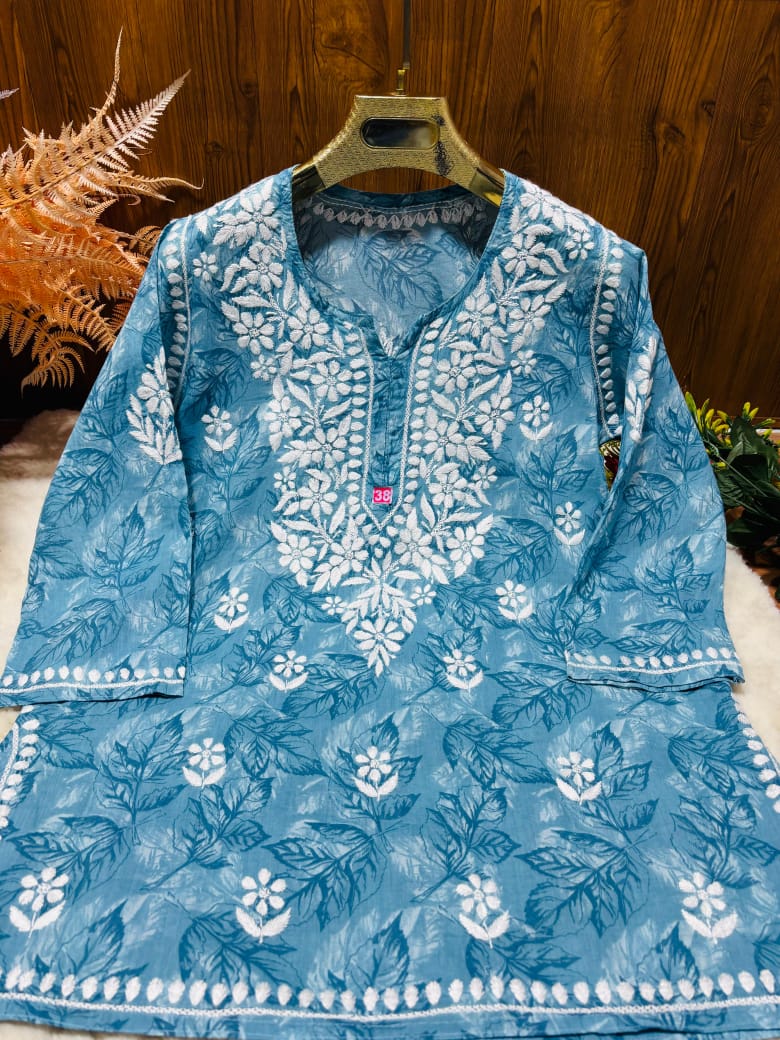 Mul print short kurta