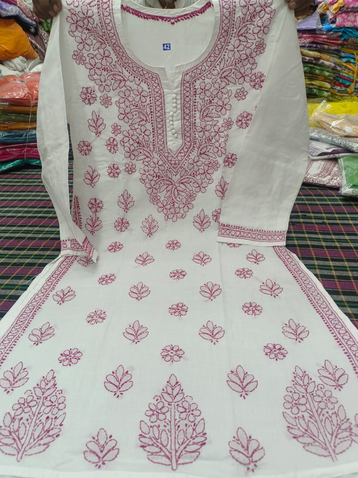 Cotton shalwar SUIT with duppatta and beautiful handwork chikankari