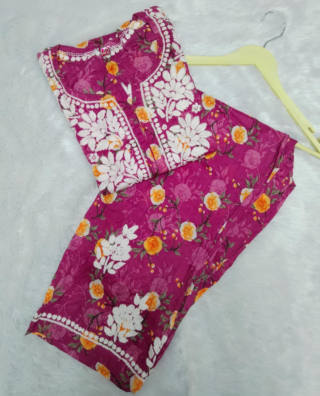 Mulmul kurti Plazzo set