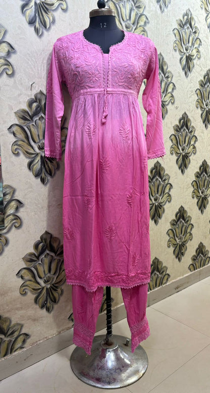 Modal long frock with afgani shalwar