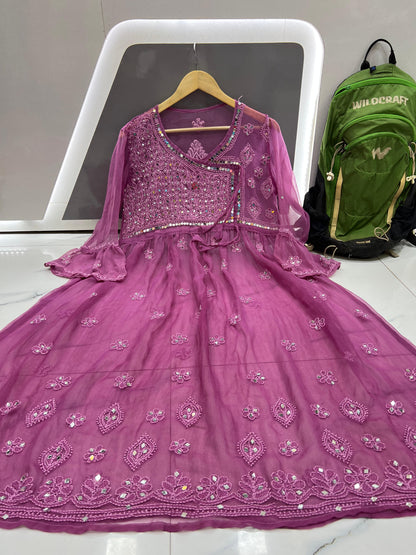 Angarkha Doori Gown with mirror