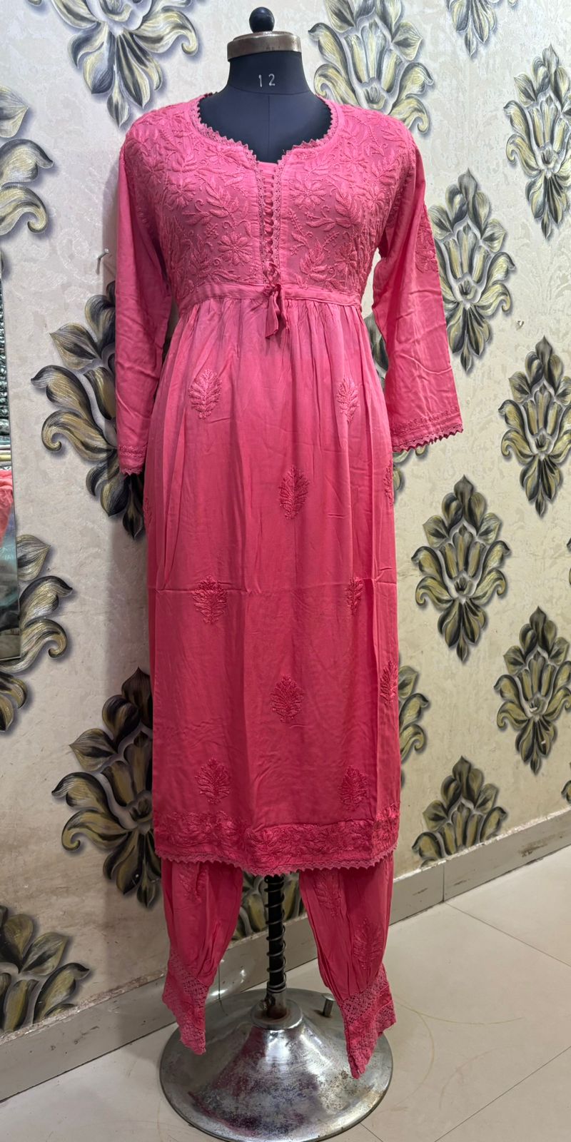 Modal long frock with afgani shalwar