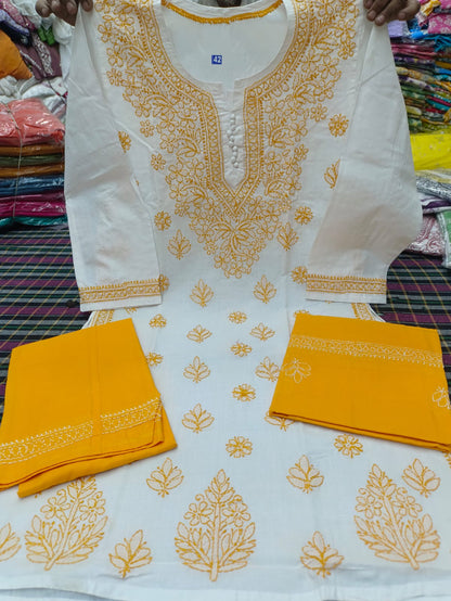 Cotton shalwar SUIT with duppatta and beautiful handwork chikankari