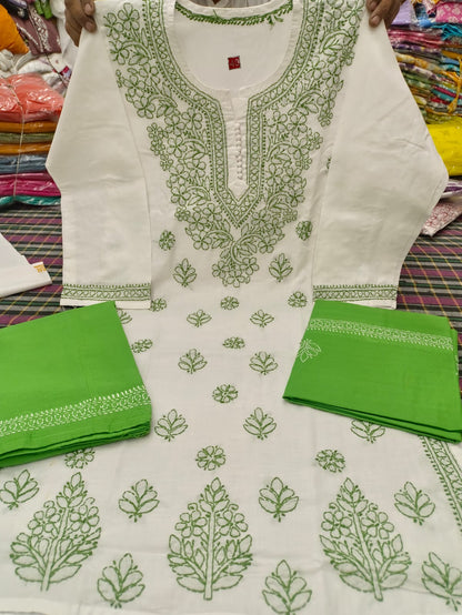 Cotton shalwar SUIT with duppatta and beautiful handwork chikankari