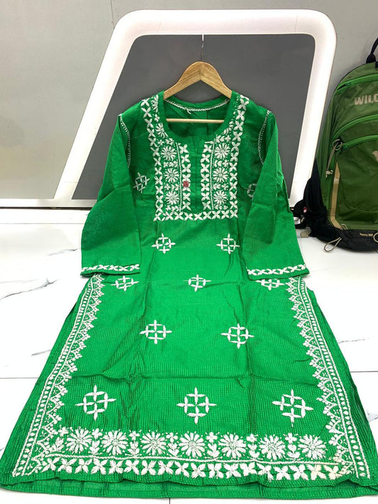 Kota kurta with beautiful chikankari work