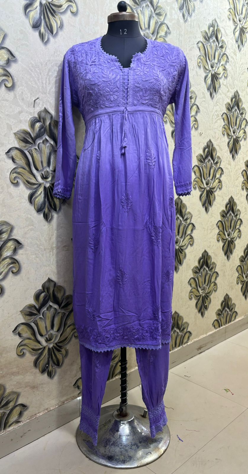 Modal long frock with afgani shalwar