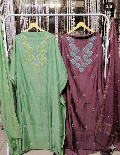 Mul chanderi addon suits