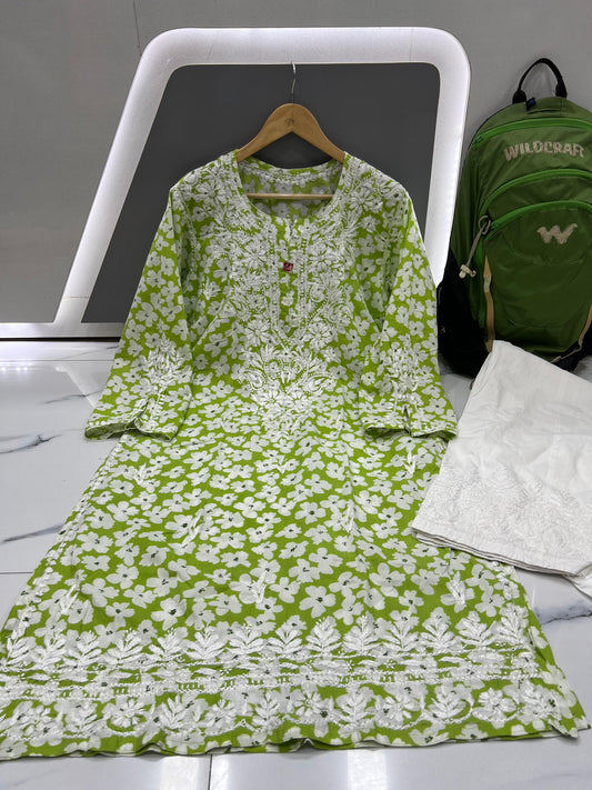 Printed mulmul plazzo set