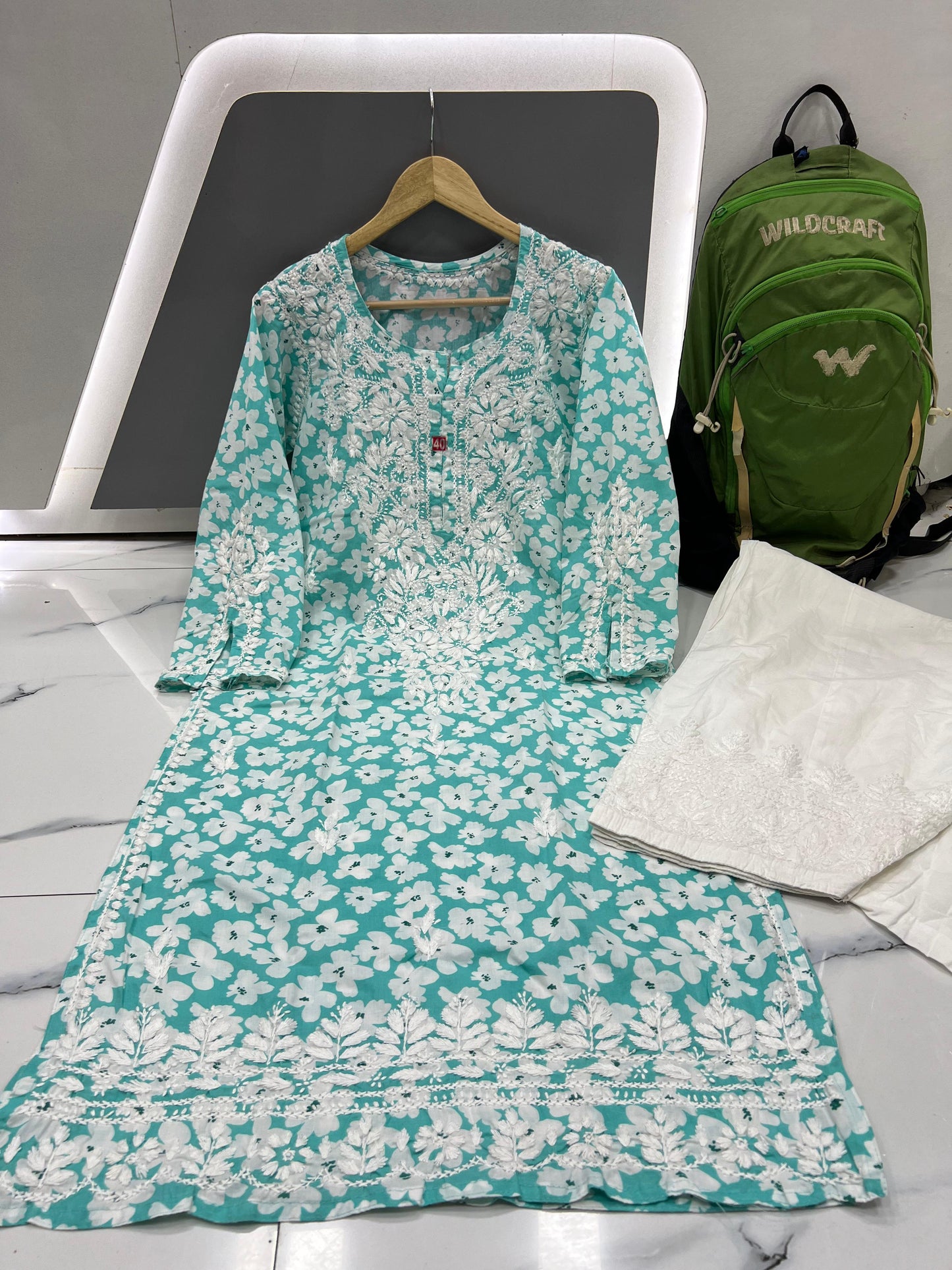 Printed mulmul plazzo set