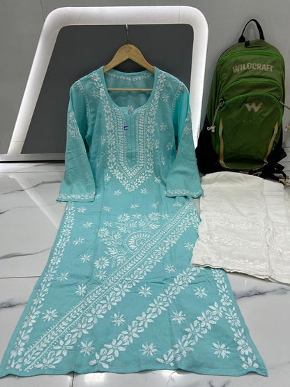 Rayon kurti side panel set