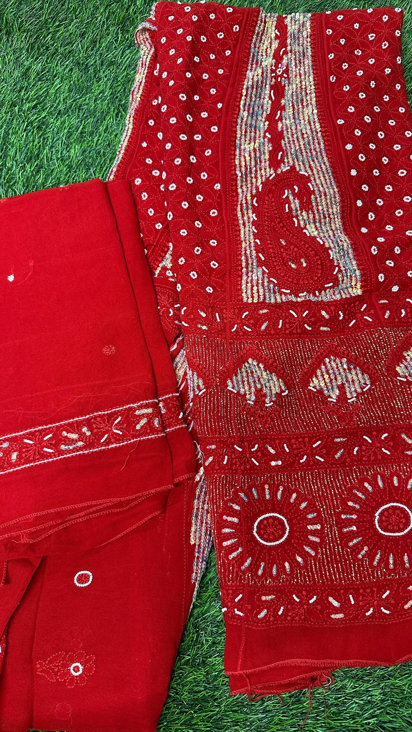 Viscoce georgette anarkali with heavy addon work