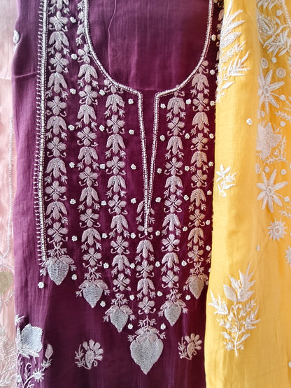 Mul Chanderi kurti dupatta set