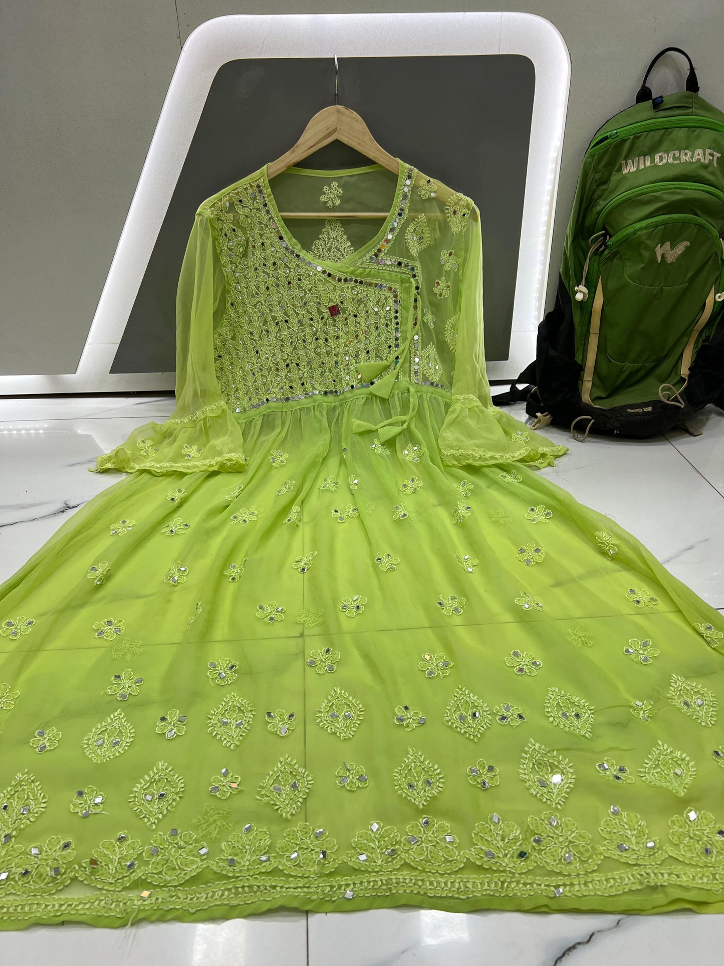 Angarkha Doori Gown with mirror