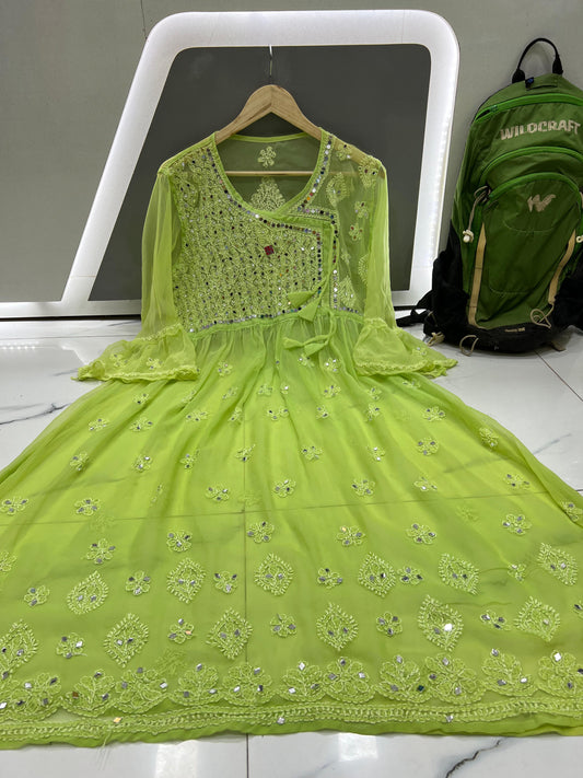 Angarkha Doori Gown with mirror