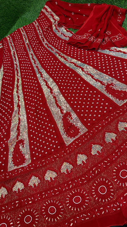 Viscoce georgette anarkali with heavy addon work