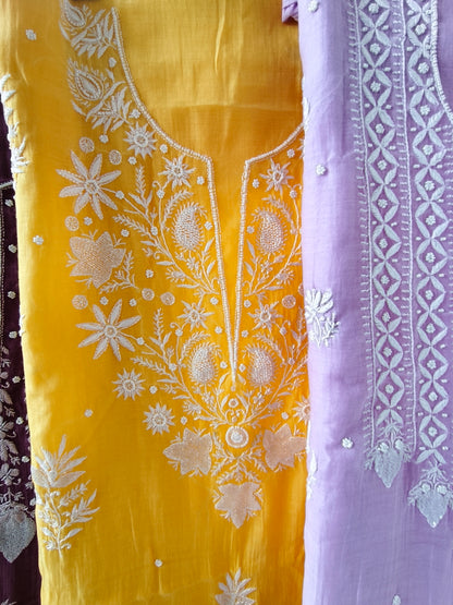 Mul Chanderi kurti dupatta set