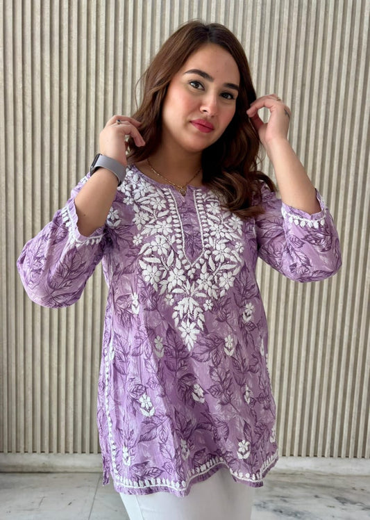 Mul print short kurta