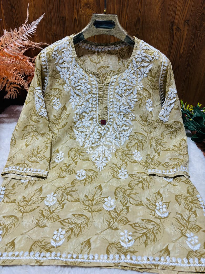 Mul print short kurta