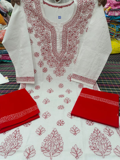 Cotton shalwar SUIT with duppatta and beautiful handwork chikankari