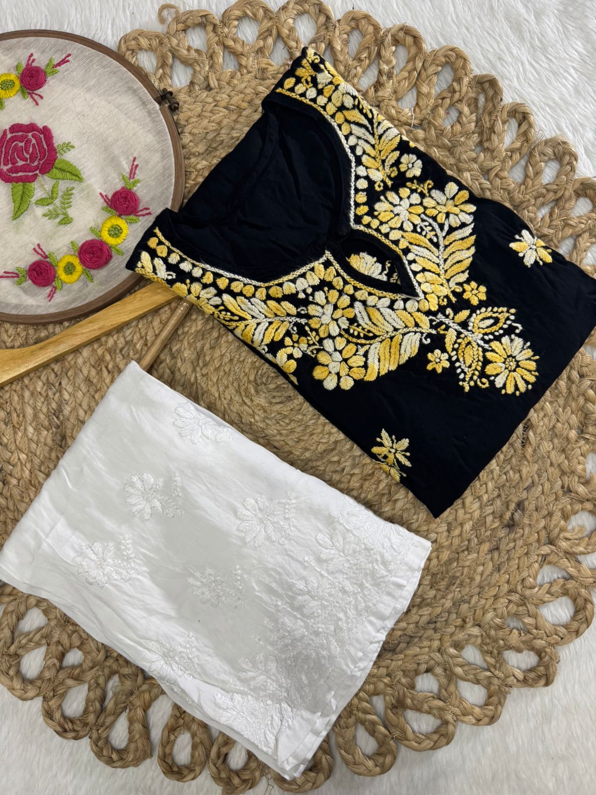 Rayon plazzao set with dual threads