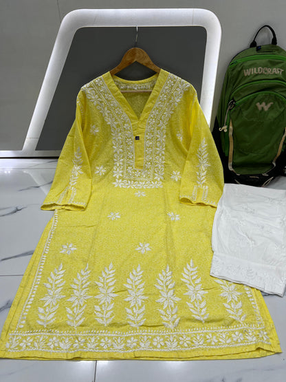 Brasso cotton kurti plazzo set