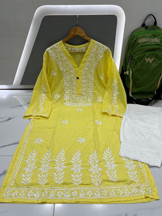 Brasso cotton kurti plazzo set