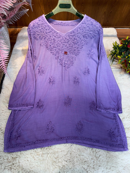 Rayon short kurta Ombre dyed