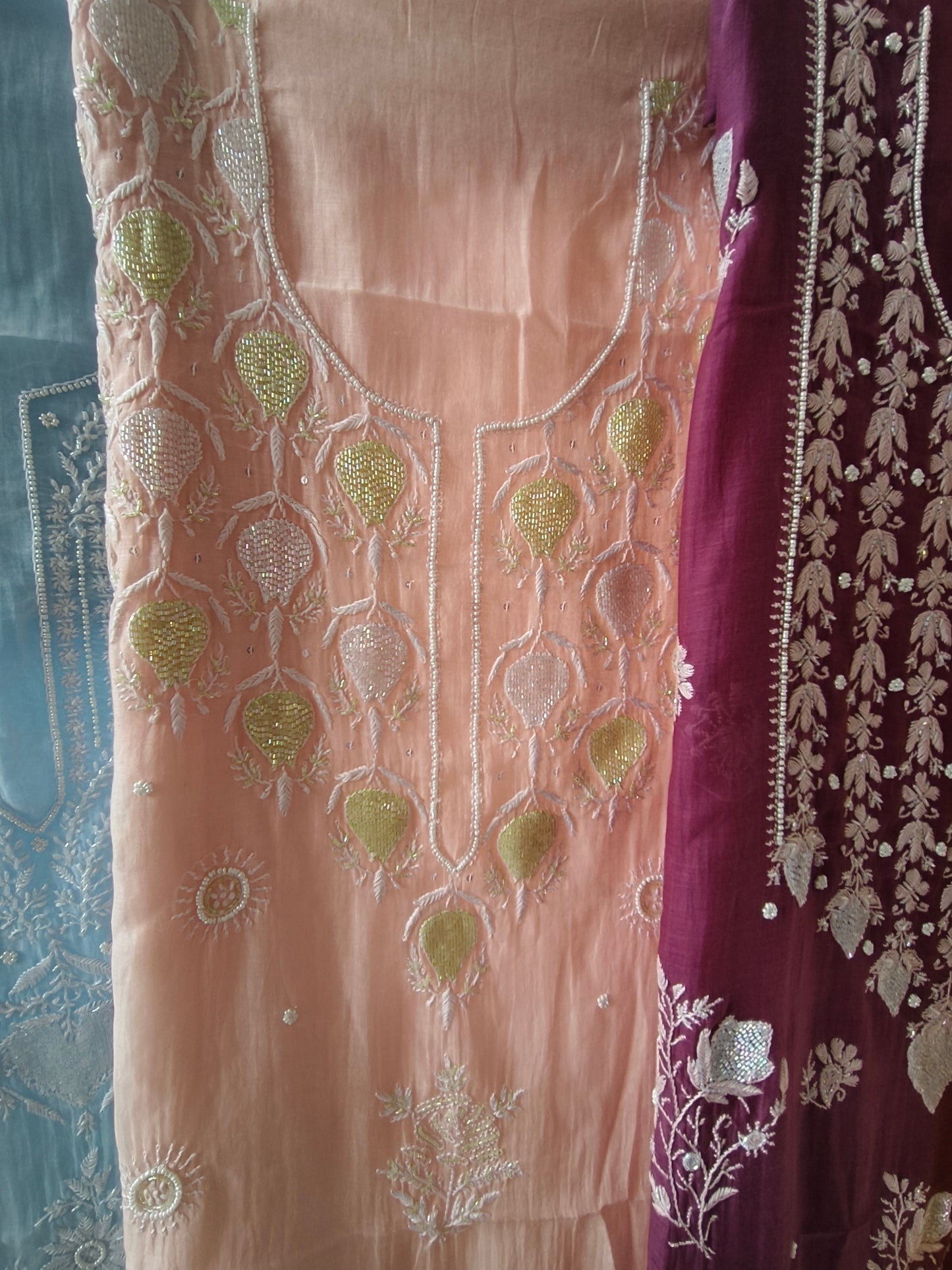 Mul Chanderi kurti dupatta set