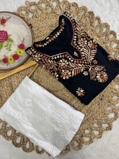 Rayon plazzao set with dual threads