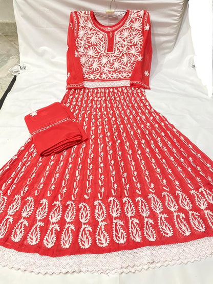 Georgette Frock With Dupatta