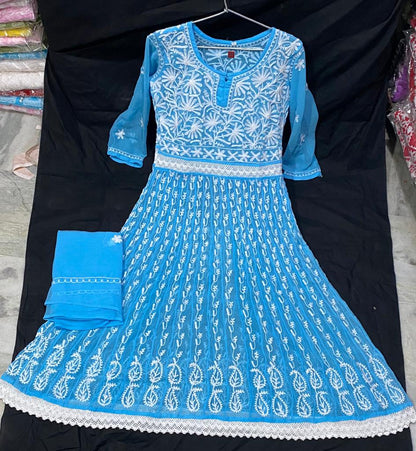 Georgette Frock With Dupatta