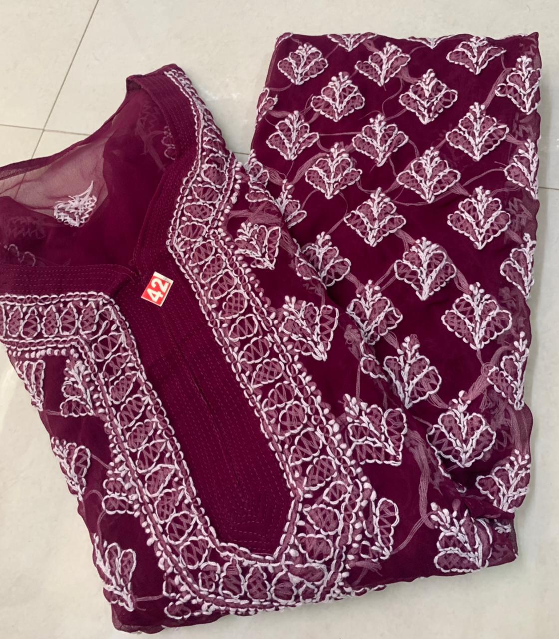 Georgette Booti Jaal Kurti