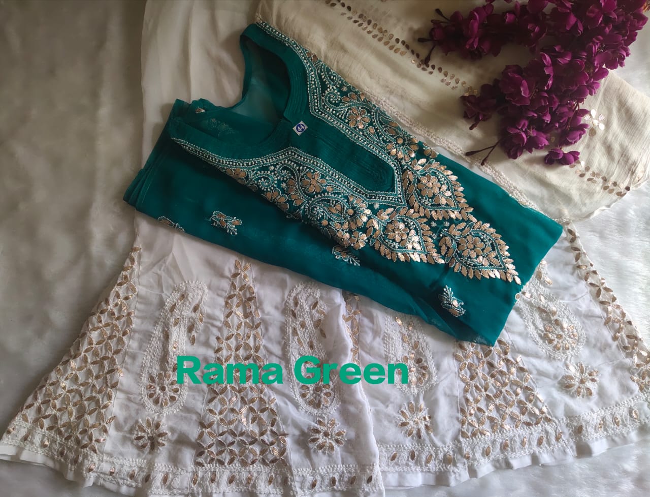 Chiffon Gota Work 3pc Set