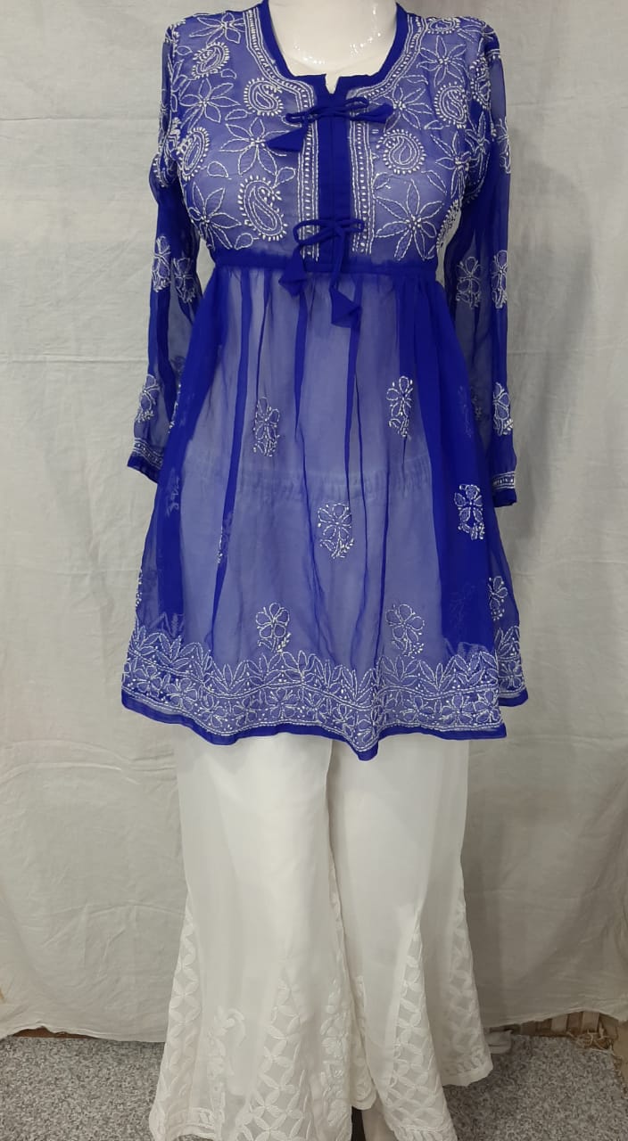 Georgette Short Frock With Sharara