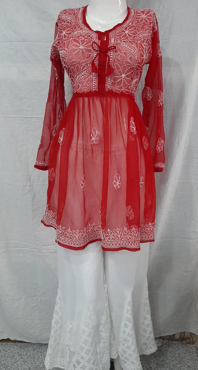 MINC Petite Fiery Spring Girls Short Dress in Printed Cotton Corduroy