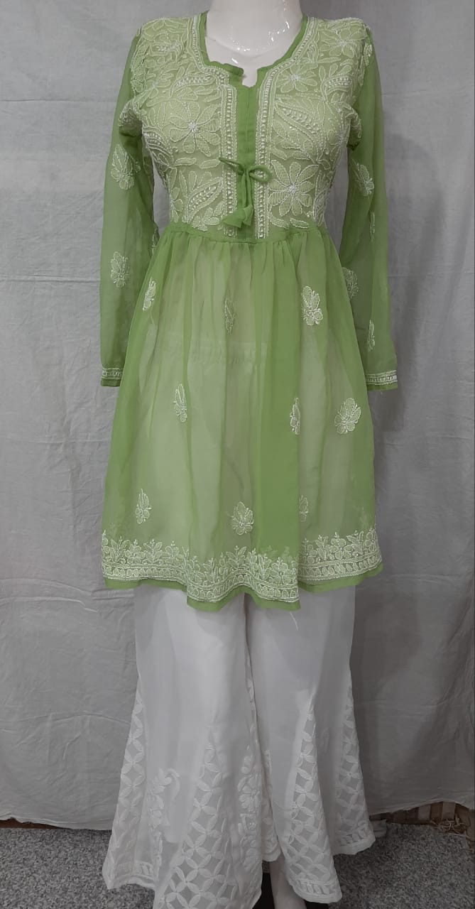 Georgette Short Frock With Sharara